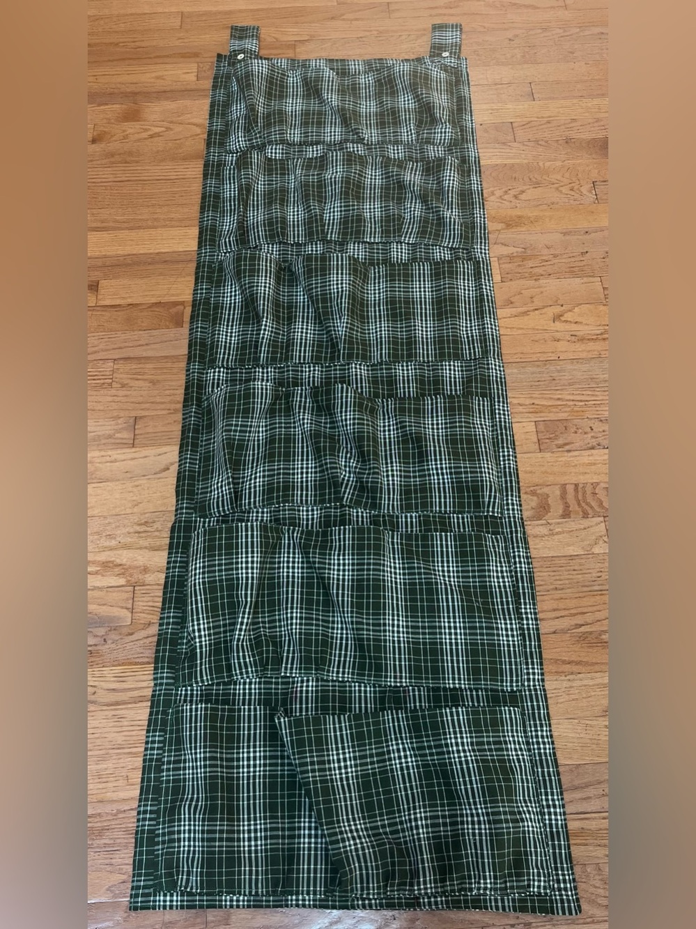 Handmade Green Plaid Over Door Adult Shoe Organizer 18 Pockets Newly 60”20”